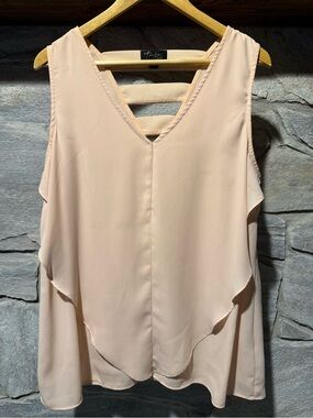Thalia Sodi Beige Sleeveless Top